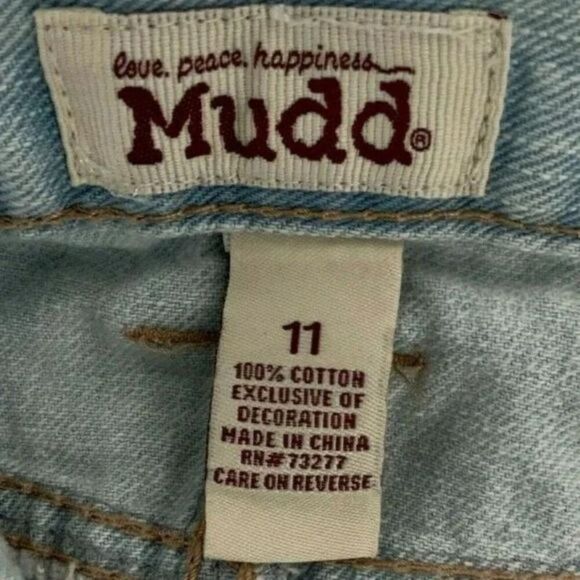 Mudd Junior Girls Blue Cotton 5 Pockets Light Wash Denim Straight Leg Jean Sz 11 - Picture 7 of 7